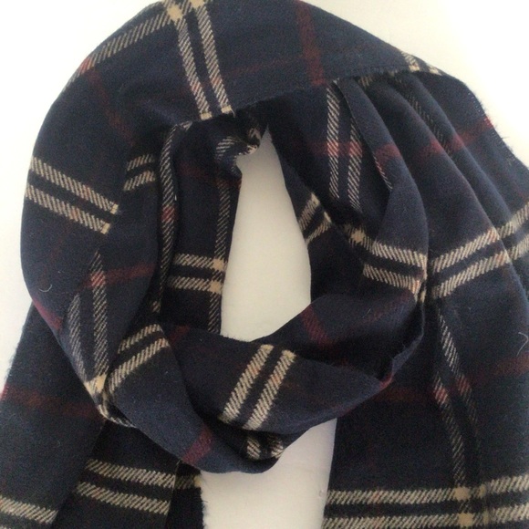 TARTAN PLAID NAVY BLUE SCARF UNISEX - Picture 12 of 12